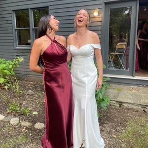 Cabernet Birdy Grey Backless Bridesmaid Dress